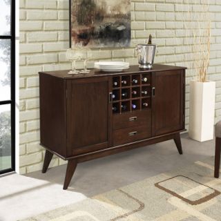 Draper Mid Century Sideboard Buffet and Wine Rack by Simpli Home