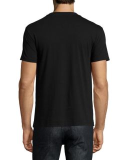 Moschino Gold Sequin Logo T Shirt, Black