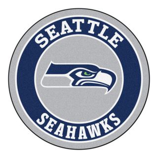 Fanmats NFL Seattle Seahawks Grey and Navy Nylon Roundel Mat (23 x 2