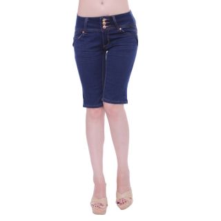 Sexy Couture Womens S2117 b Mid Rise 3 button Knee Length Denim