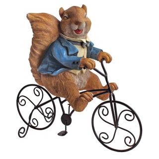 Special Delivery   Squirrel Bicycle Messenger Garden Statue   Garden Statues