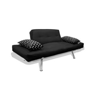 Elite Products Mali Flex Sofa/Cushion Combo Futon in Black Polka Dot