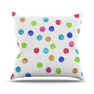 Seeing Dots Rainbow Cotton Throw Pillow by KESS InHouse