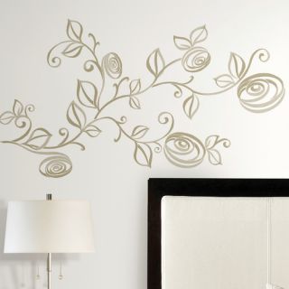 Room Mates 33 Piece Deco Stylized Roses Peel and Stick Wall Decal Set