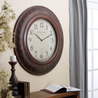 Mackenzie 37 in. Aged Copper Oversized Wall Clock   Wall Clocks