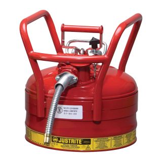 JustRite Type II D.O.T. Approved Fuel Safety Can — 2 1/2-Gallon, 5/8in. Hose, Model# 7325120  Fuel Cans