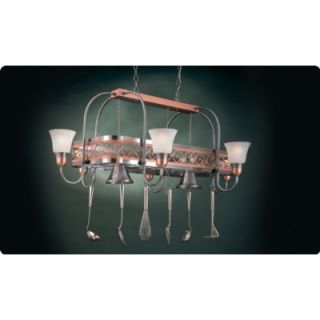 Odysee Rectangular Hanging Pot Rack with 8 Lights