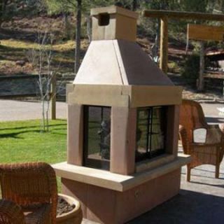 Mirage Stone See Through Outdoor Fireplace with Gas Log Kit   Fireplaces & Chimineas