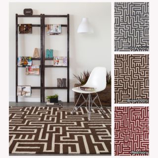 Mandara Indoor Handmade Geometric Pattern Flat Weave Rug (7 x 10)