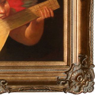 Tori Home Musical Angel by Rosso Fiorentino Framed Hand Painted Oil on