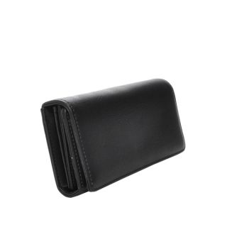 Mechaly Womens Ally Black Vegan Leather Wallet   Shopping