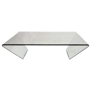 Chintaly Bent Glass Rectangular Coffee Table   Coffee Tables