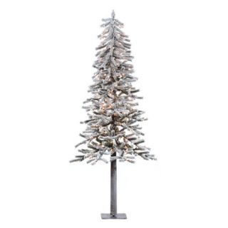 Vickerman Flocked Spruce Alpine 4 White Artificial Christmas Tree
