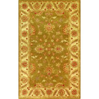 Golden Green/ Beige Wool Area Rug (36 x 56)