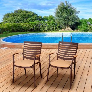 ia Clint 4 Piece Arm Chair Set with Cushions   Outdoor Lounge Chairs