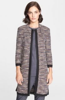 St. John Collection Contrast Trim Tweed Knit Topper