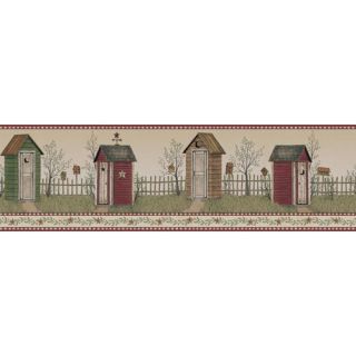 Welcome Home Country Outhouse 15 x 9 Scenic Border Wallpaper