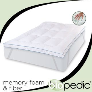 BioPEDIC Memory Plus Deluxe Memory Foam and Fiber Bed Topper with