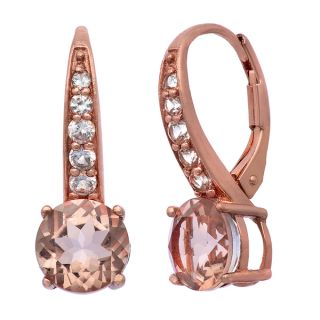 Gioelli Rose Goldplated Silver Simulated Morganite and Created White