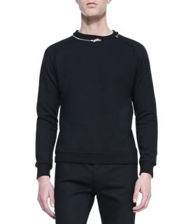 Saint Laurent Zip Collar Sweatshirt, Black