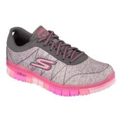 Womens Skechers GO FLEX Walk Ability Sneaker Gray/Hot Pink