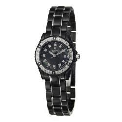 Bulova Womens Diamonds Black Stainless Steel Quartz Watch