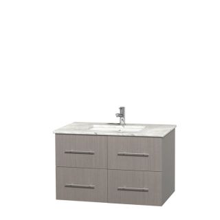 Collection Centra 36 inch Single Bathroom Vanity in Grey Oak, No