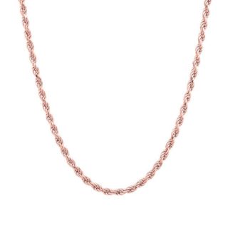 Pori Italian 14k Rose Goldplated Sterling Silver Rope Chain Necklace
