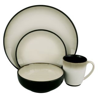 Sango Nova Dinnerware   Black   Set of 16   Dinnerware Sets