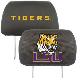 Fanmats LSU Tigers Collegiate Charcoal Head Rest Covers Set of 2