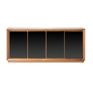 Aurelle Home Cusingan Walnut Wood Sideboard with Glass Front