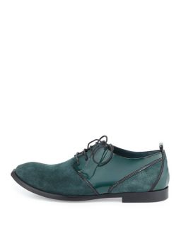 CoSTUME NATIONAL Suede & Patent Leather Lace Up Oxford, Forest