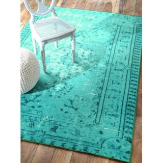 nuLOOM Remade Overdyed Turquoise Chroma Overdyed Style Rug