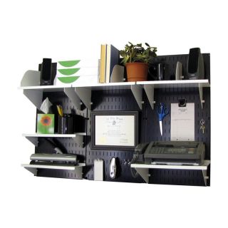 Wall Control Office Wall Mount Desk Storage and Organization Kit   Black   Display Boards and Sign Holders