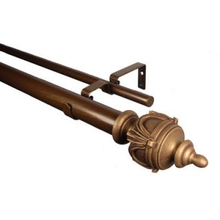 BCL Drapery Hardware Pine Cone Double Curtain Rod and Hardware Set