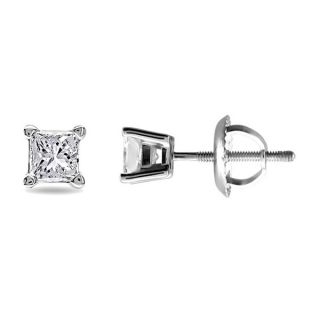 14k White Gold 1/4ct TDW Certified Diamond Stud Earrings (I J, I1 I2)