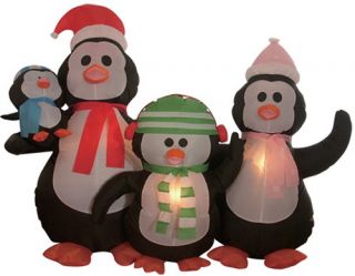 BZB Goods 5 Foot Inflatable Penguin Family