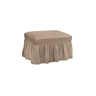 Sure Fit Cotton Duck Ottoman Skirted Slipcover