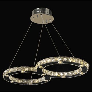 Galaxy Chrome Finish 22 light LED and Clear Crystal Double Ring 26