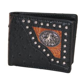 Mens Western Style Vegan Leather Concho Wallet   Shopping