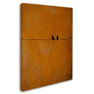 Bird Pair Yellow by Nicole Dietz Painting Print on Wrapped Canvas by