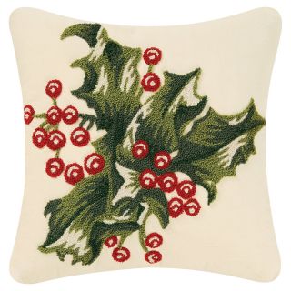C and F Enterprises Holly Tuft On Velvet Throw Pillow   Decorative Pillows