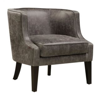 Mercury Row Annia Thunder Leather Upholstered Arm Chair