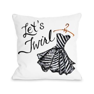 Lets Twirl Dress Stripes Throw Pillow by One Bella Casa