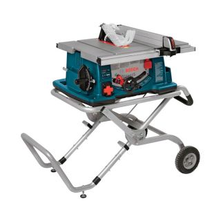 Bosch Jobsite Table Saw with Wheeled Stand – 10in. Blade, 15 Amp, Model# 4100-09  Woodworking Table Saws