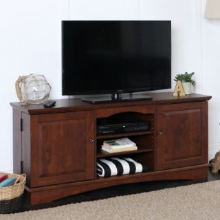 Walker Edison 57 in. Media Storage Wood TV Console   Traditional Brown   TV Stands