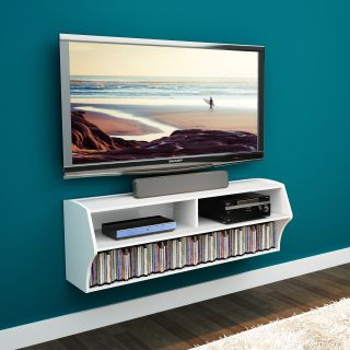 Prepac White Altus Wall Mounted Audio/Video Console TV Stand   TV Stands