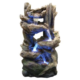 Alpine Flowing Outdoor Fountain with LED Light   Fountains