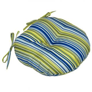 Greendale Home Fashions 15 in. Round Indoor Bistro Chair Cushion   Vivid Stripe   Set of 2