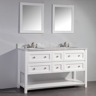 Legion Furniture WA7760W 60 in. Double Bathroom Vanity Set   White   Double Sink Vanities